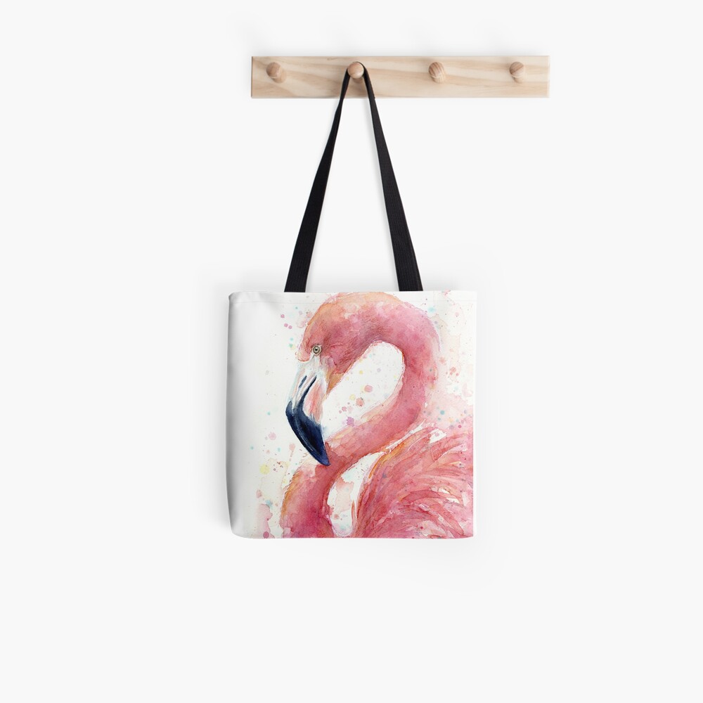 Flamingo Watercolor Tote Bag