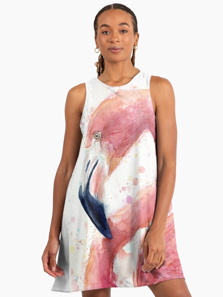 knee length dresses for ladies Flamingo Maxi Long Hawaiian Cocktail Dress Black / L main image 0