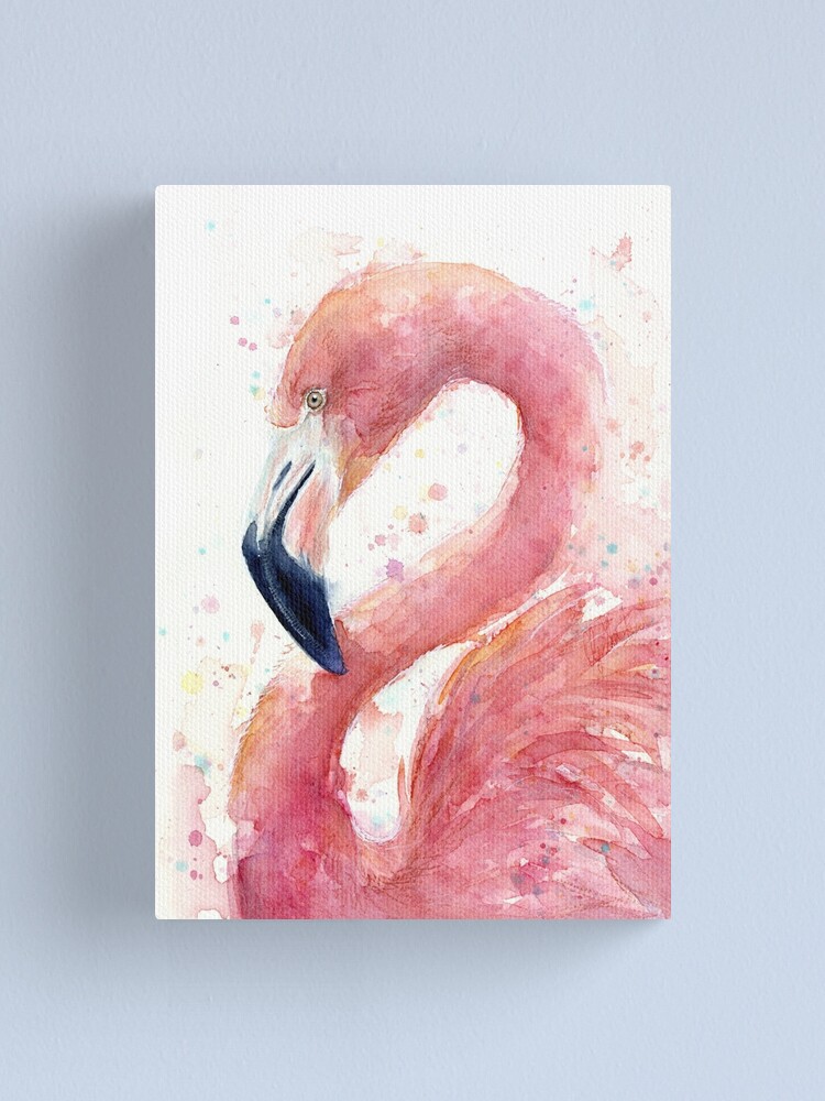 Alternate view of Flamingo Watercolor Canvas Print