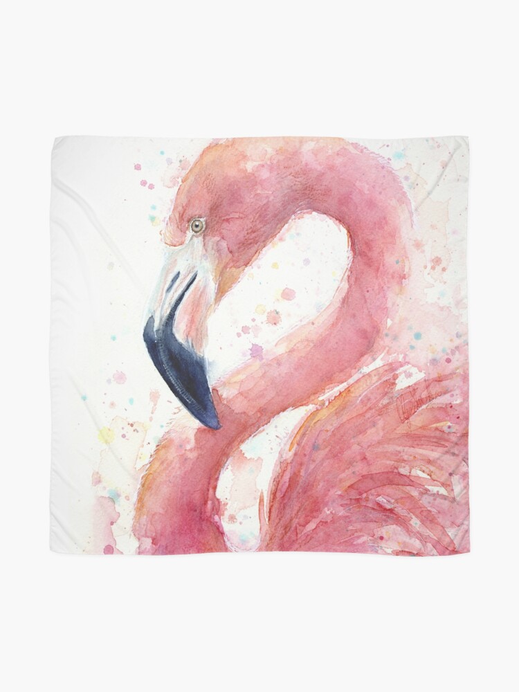 Alternate view of Flamingo Watercolor Scarf