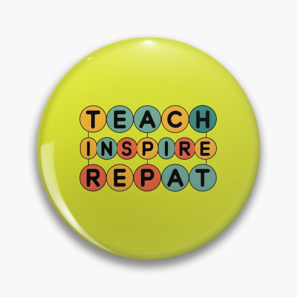 Aperçu de l'œuvre Enseigner Inspirer Répéter Coloré Superpouvoir de l'enseignement créée et vendue par bukajart.