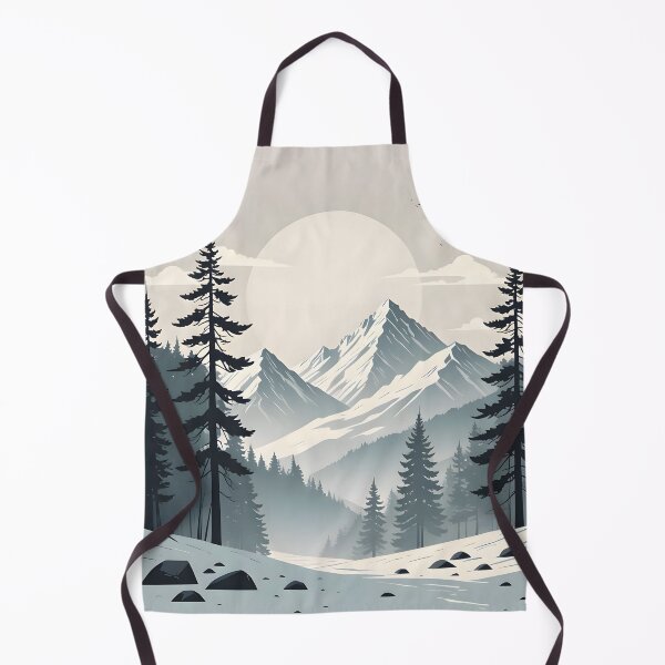 Item preview, Serene Winter Mountain Landscape with Pine Trees and Full Moon designed and sold by simaso.
