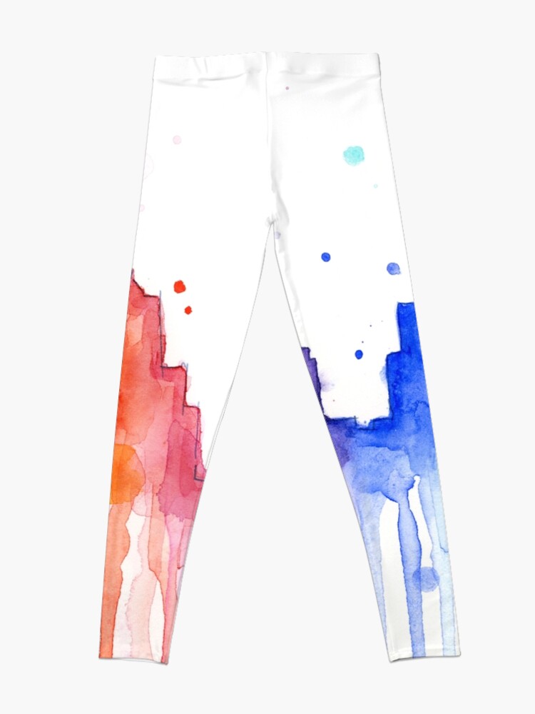 Alternate view of Seattle Rainbow Watercolor Silhouette Leggings