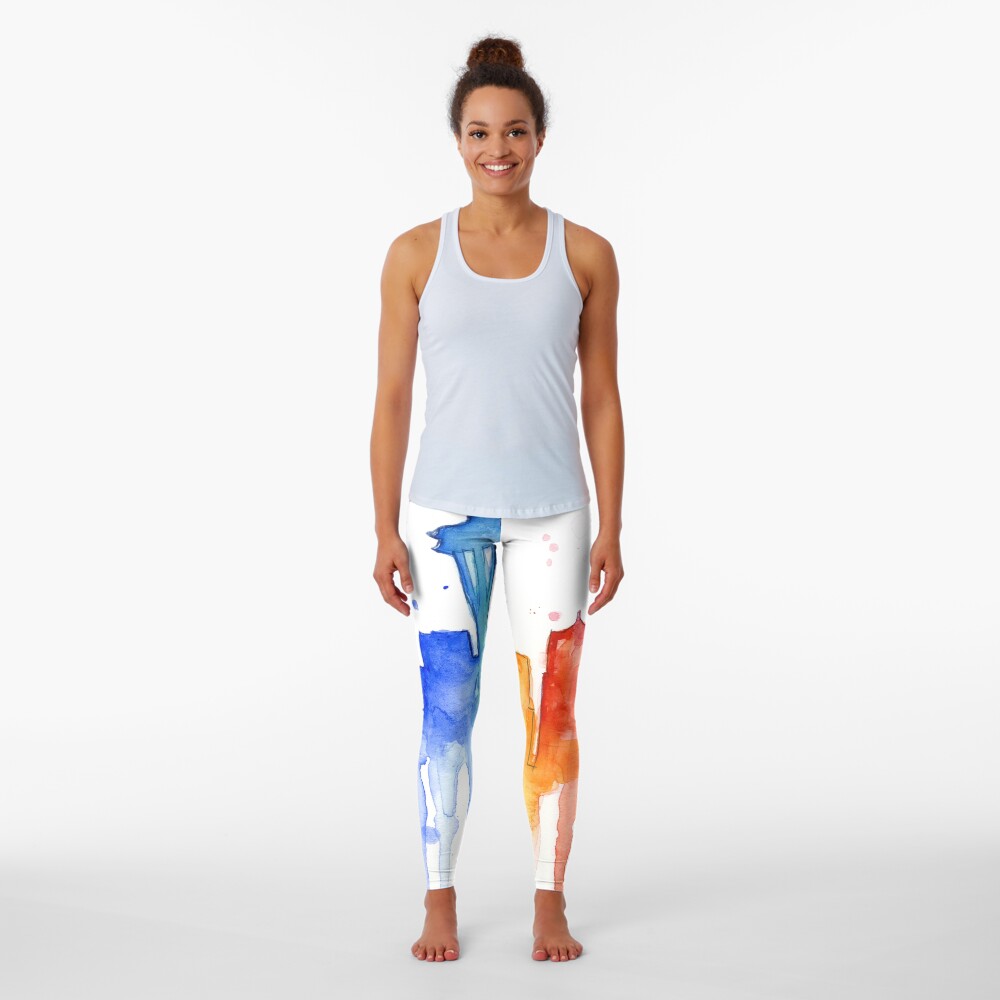 Seattle Rainbow Watercolor Silhouette Leggings