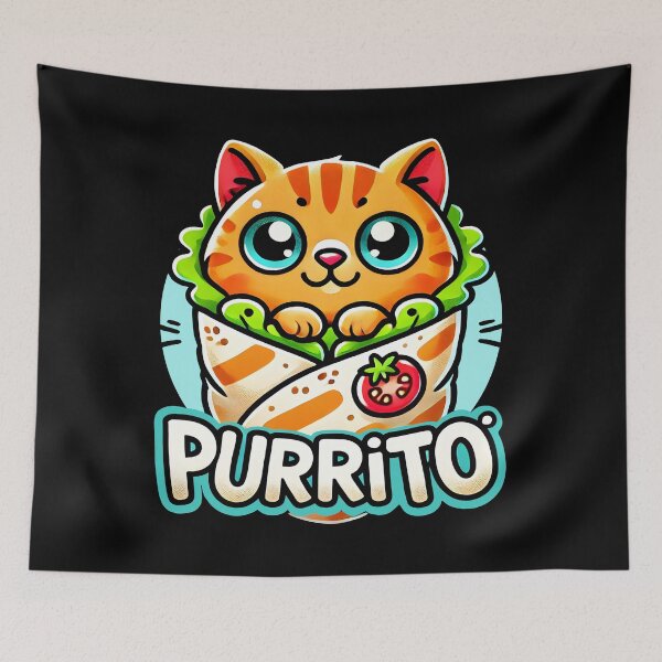 Item preview, "Adorable Cat Burrito Pun Design - Purrito Lover Gift designed and sold by DrawHandArt.