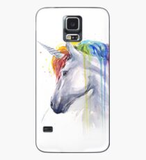 Regenbogen Einhorn Aquarell Hülle & Klebefolie für Samsung Galaxy