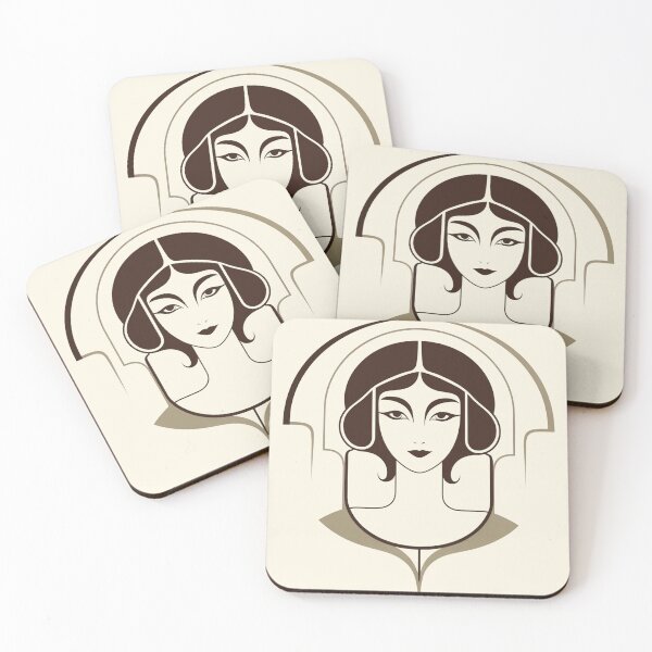 Item preview, Vintage Lady No 5. Art Nouveau modern. designed and sold by Shoot-The-Moon.