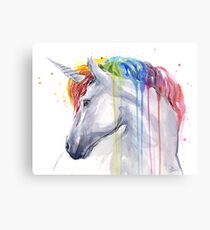 Lienzo Rainbow Unicorn acuarela