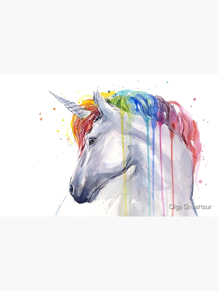 Rainbow Unicorn Watercolor by olga-shvartsur