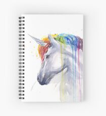 Rainbow Unicorn Watercolor Spiral Notebook