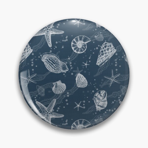 Item preview, White Seashells on Navy Background designed and sold by smnessen.