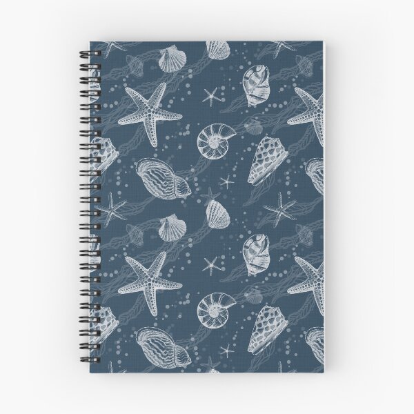 Item preview, White Seashells on Navy Background designed and sold by smnessen.
