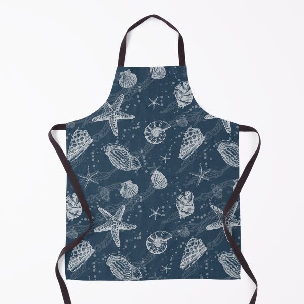 Item preview, White Seashells on Navy Background designed and sold by smnessen.