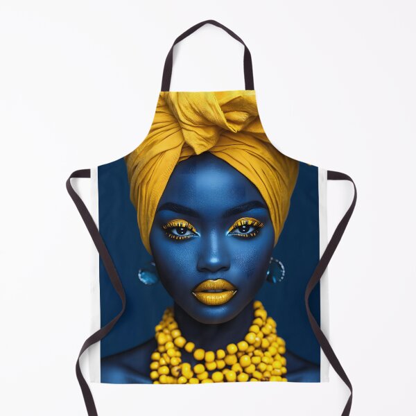 Item preview, Bold artistic expression in blue and yellow portrait. designed and sold by Artessie.