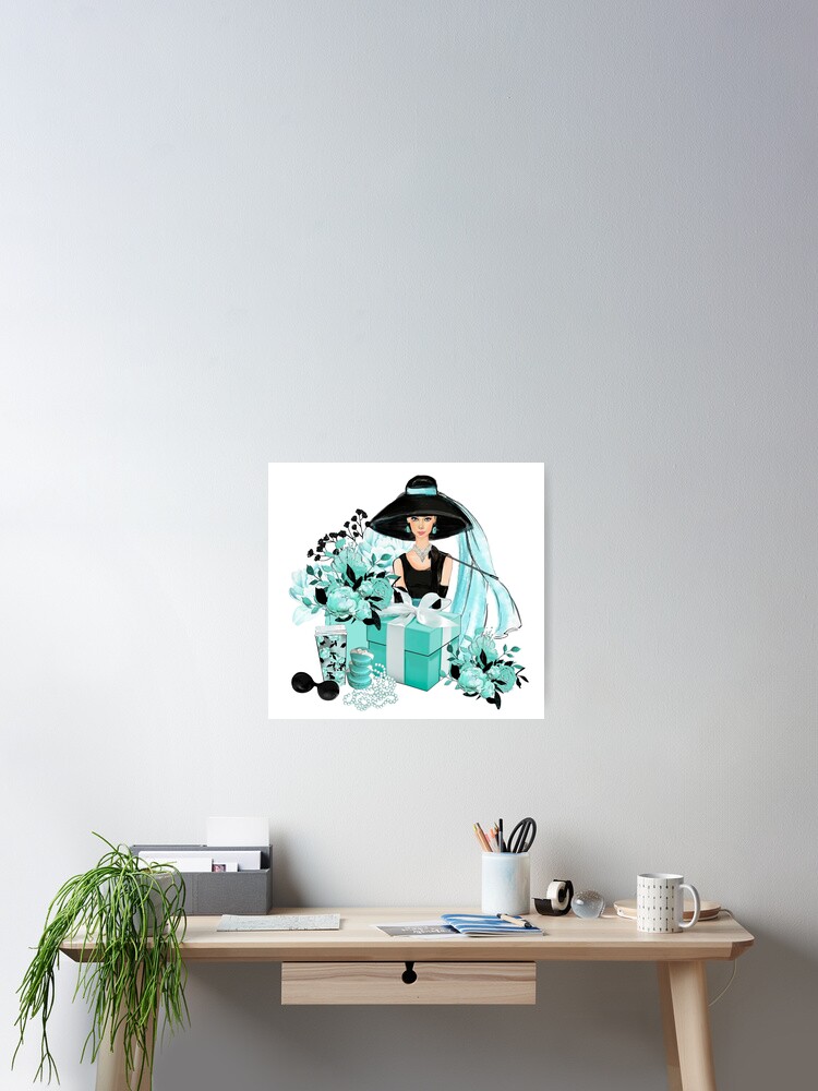 Audrey Hepburn Mint Blue Accessories Poster