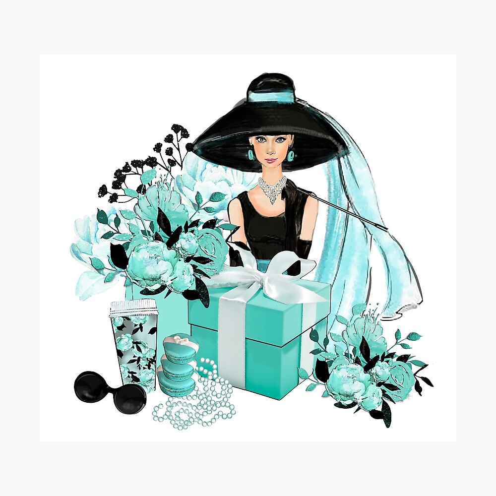 Audrey Hepburn Mint Blue Accessories Poster