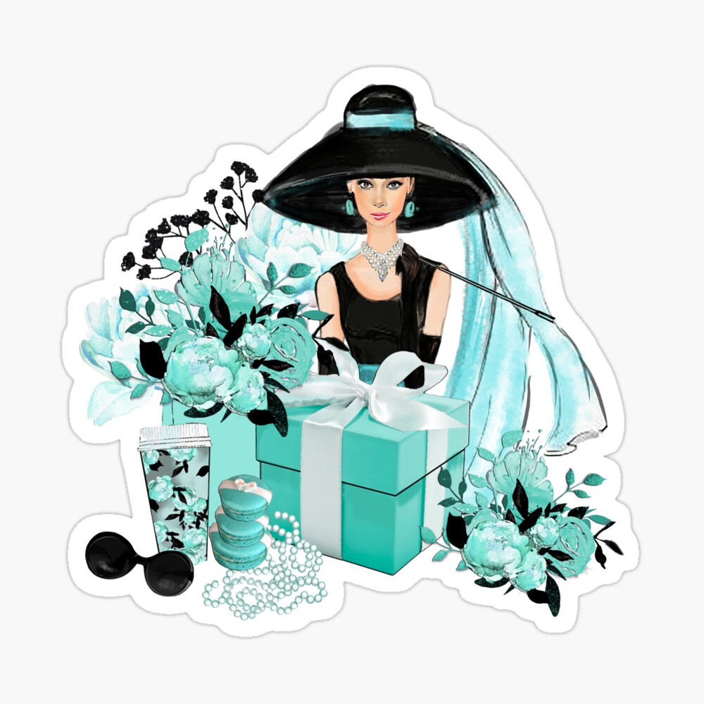 Audrey Hepburn Mint Blue Accessories Poster