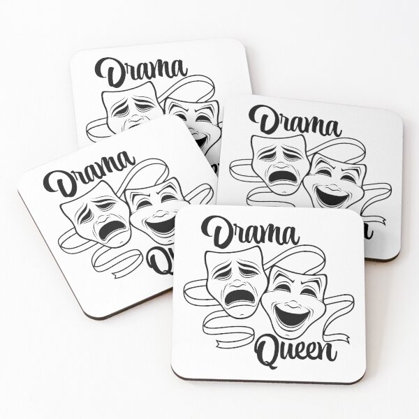 Item preview, Comedy And Tragedy Theater Masks Drama Queen Black Line designed and sold by fizzgig.