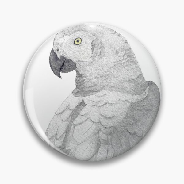 Item preview, African grey parrot watercolor portrait v2 designed and sold by L'Atelier Oranjade.