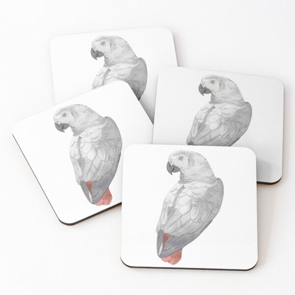 Item preview, African grey parrot watercolor portrait v2 designed and sold by L'Atelier Oranjade.