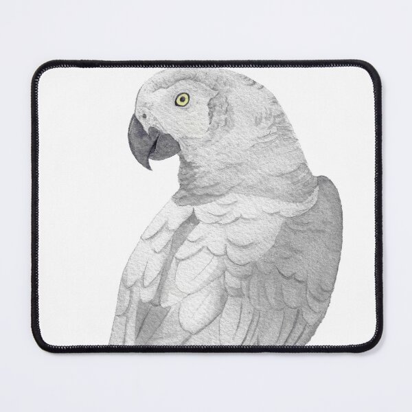 Item preview, African grey parrot watercolor portrait v2 designed and sold by L'Atelier Oranjade.