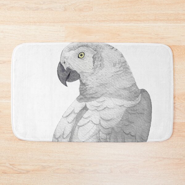 Item preview, African grey parrot watercolor portrait v2 designed and sold by L'Atelier Oranjade.
