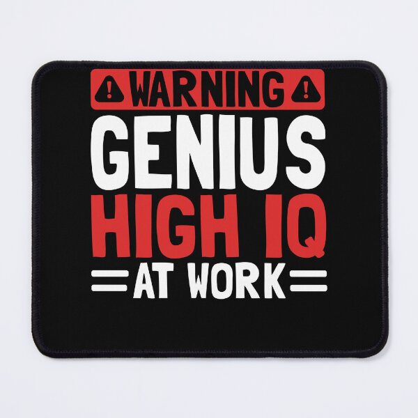 Item preview, Warning Genius High IQ at Work Funny Smart Humor designed and sold by PrintCrafting.