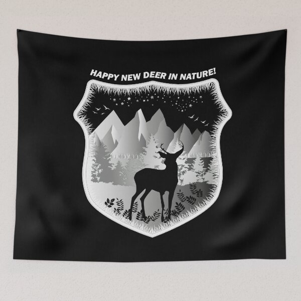 Item preview, HAPPY NEW YEAR DEER IN NATURE! Happy new deer in nature! designed and sold by www.superclo3d.com   www.kuhldesign.eu.