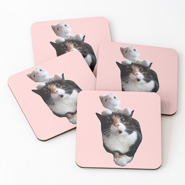 Item preview, The Cat Stack - a cat with a plush cat stacked on top of it designed and sold by Michael Stewart.