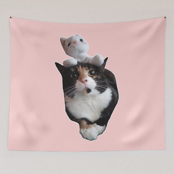 Item preview, The Cat Stack - a cat with a plush cat stacked on top of it designed and sold by Michael Stewart.