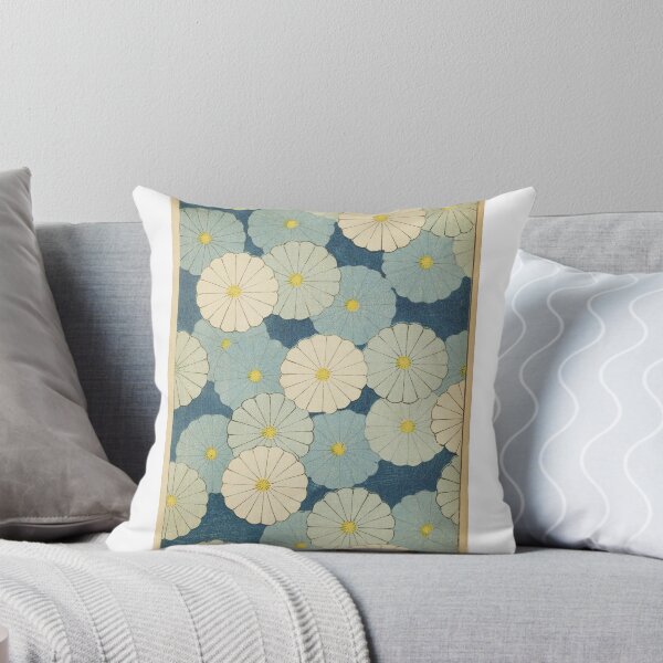 Item preview, Japanese flowers white and blue designed and sold by bluejacaranda.