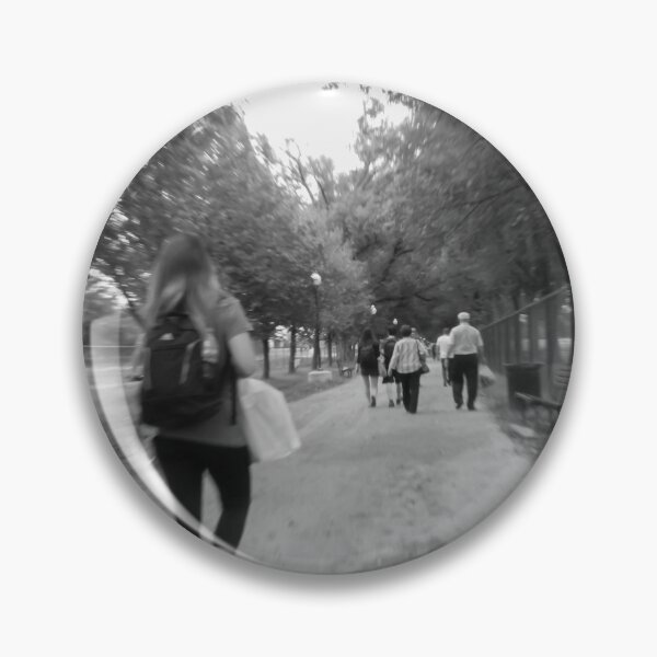 Item preview, A monochrome scene captures people walking and biking along a tree-lined path in a The National Mall Washington DC 2011 designed and sold by EyezWatchin.