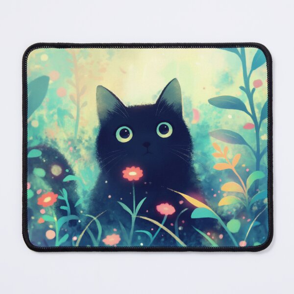Item preview, Black Cat in a Dreamy Forest of Lights designed and sold by AshiraCreations.