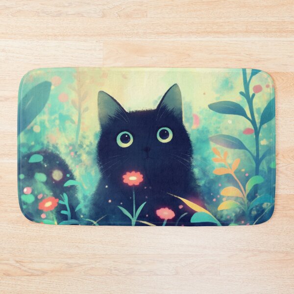 Item preview, Black Cat in a Dreamy Forest of Lights designed and sold by AshiraCreations.