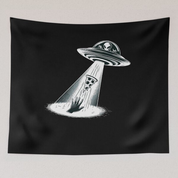 Item preview, UFO Alien Eating Pizza Abduction Funny Food Lover designed and sold by Dressed For  Duty.
