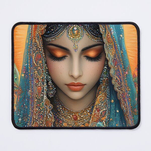 Item preview, Mystical woman in ornate attire with colorful halo designed and sold by Artessie.