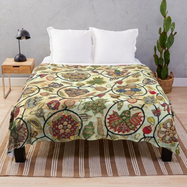 Item preview, Tudor Stuart Crewel Work Embroidery Fruit and Flowers designed and sold by Pixelchicken.