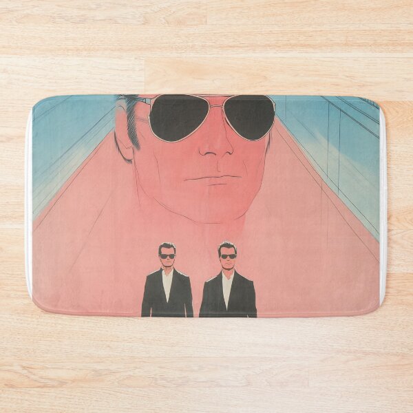 Item preview, Stylized illustration of two men in sunglasses walking confidently against a vibrant backdrop in an urban setting designed and sold by anytka.