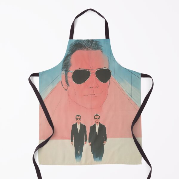 Item preview, Stylized illustration of two men in sunglasses walking confidently against a vibrant backdrop in an urban setting designed and sold by anytka.