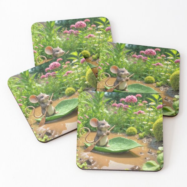 Item preview, Mouse Rowing a Leaf Boat designed and sold by Maria Dryfhout.
