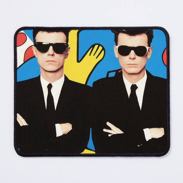 Item preview, Two men in black suits and sunglasses pose confidently against a colorful abstract background featuring bold shapes and designs designed and sold by anytka.