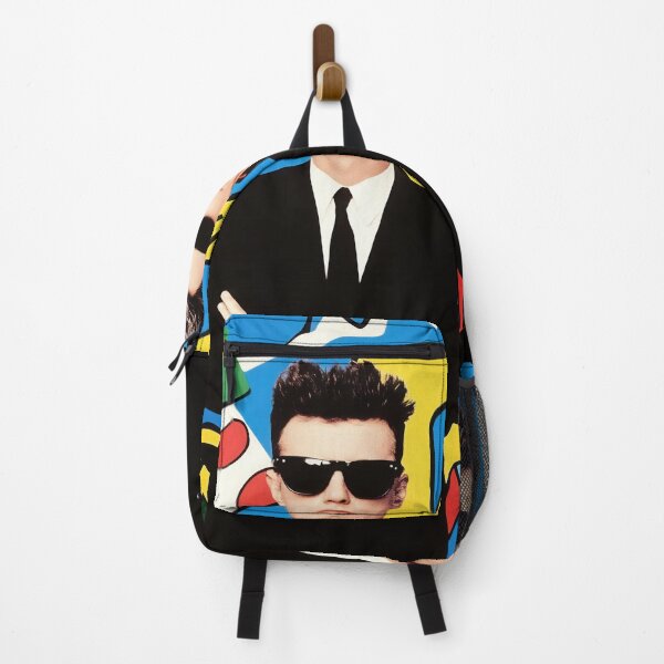 Item preview, Two men in black suits and sunglasses pose confidently against a colorful abstract background featuring bold shapes and designs designed and sold by anytka.