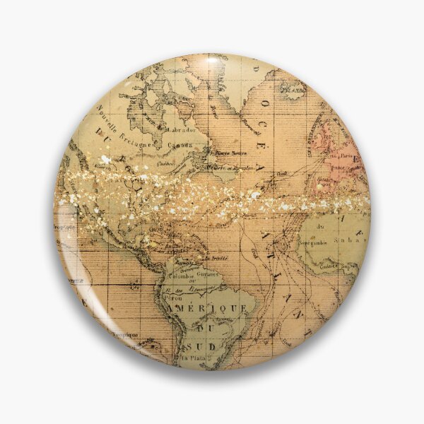 Item preview, Sepia-Toned Antique Map of the World with Overlaid Gold Dust designed and sold by CountyKent.