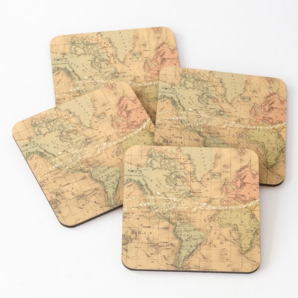Item preview, Sepia-Toned Antique Map of the World with Overlaid Gold Dust designed and sold by CountyKent.