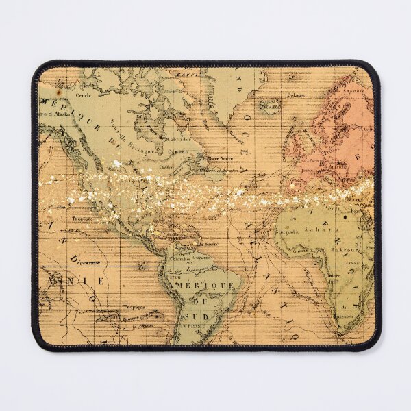Item preview, Sepia-Toned Antique Map of the World with Overlaid Gold Dust designed and sold by CountyKent.