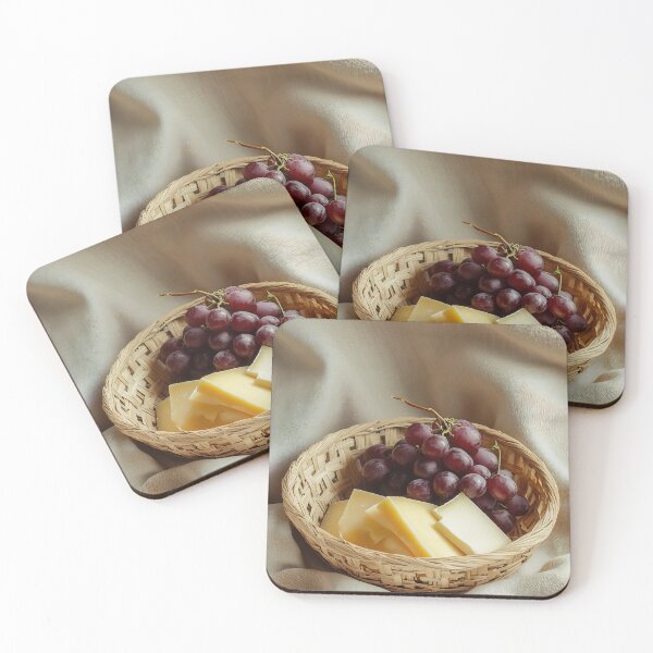 Item preview, Cheese and grapes in a basket designed and sold by anytka.