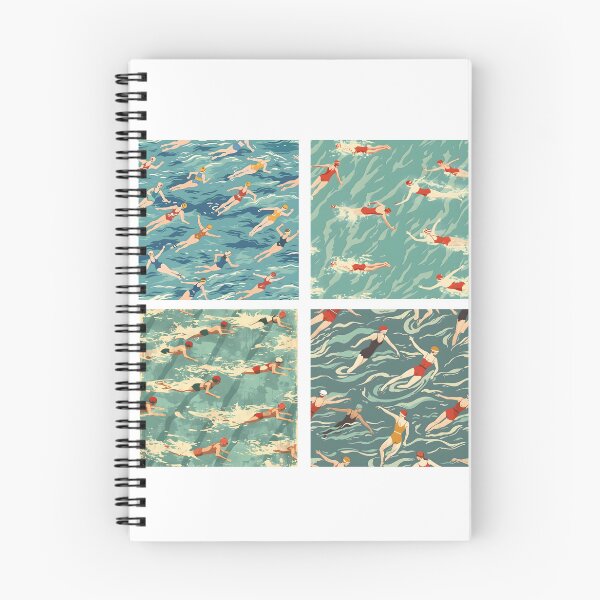 Item preview, Synchro swimmers retro pattern stickers designed and sold by Wildflow Creations.