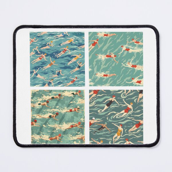 Item preview, Synchro swimmers retro pattern stickers designed and sold by Wildflow Creations.