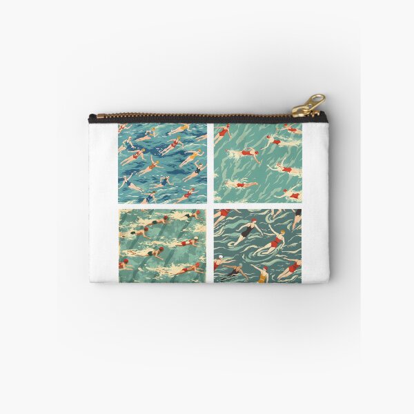 Item preview, Synchro swimmers retro pattern stickers designed and sold by Wildflow Creations.