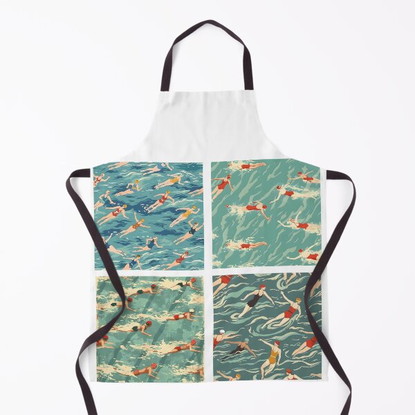 Item preview, Synchro swimmers retro pattern stickers designed and sold by Wildflow Creations.